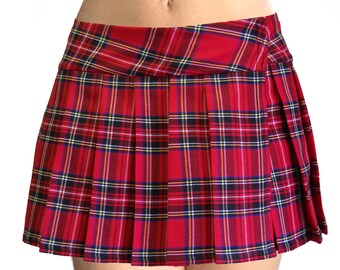 Red Plaid Skirt | Etsy