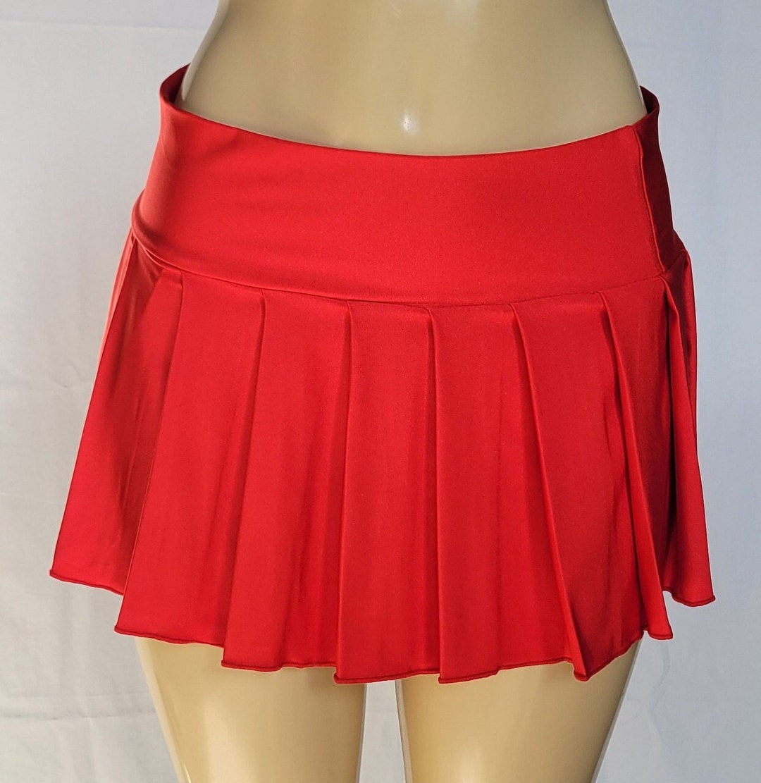 MICRO MINI Spandex Skirt Plaid Pleated (valentine) - Etsy