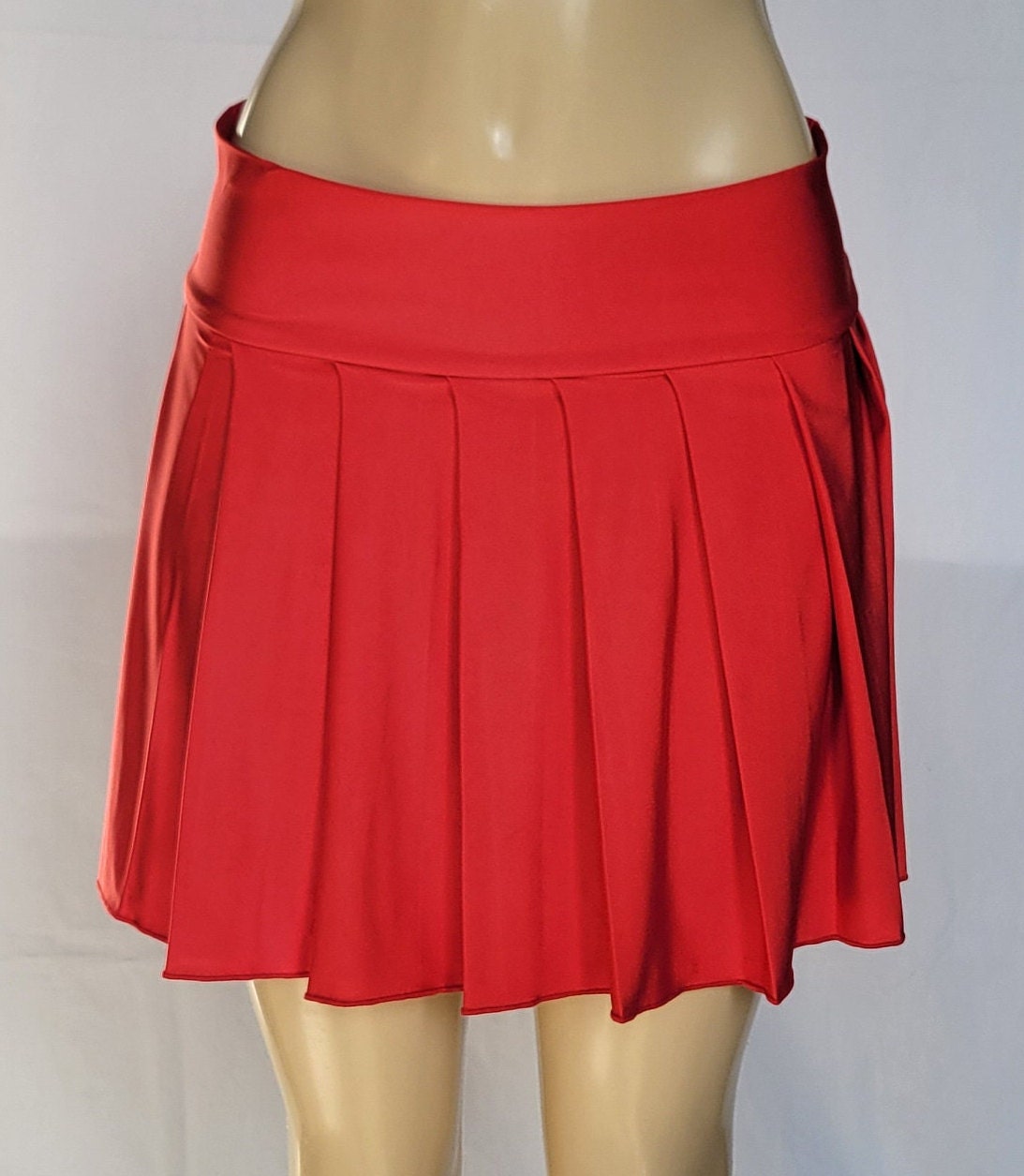 REGULAR MINI Spandex Skirt Plaid Pleated (valentine) - Etsy