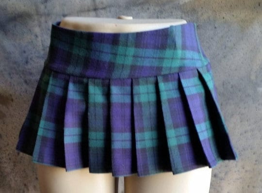 Purple green plaid skirt hotsell
