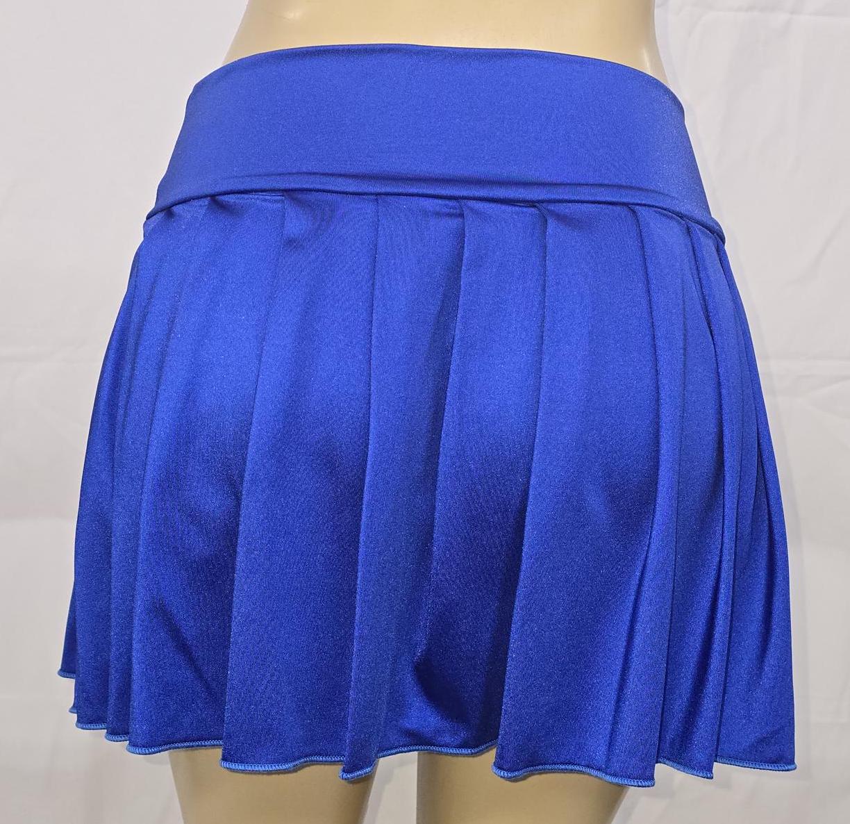 REGULAR MINI Spandex Skirt Plaid Pleated (electricblue) - Etsy
