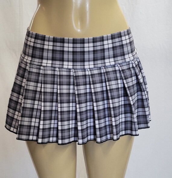 Grey plaid skirt etsy hotsell