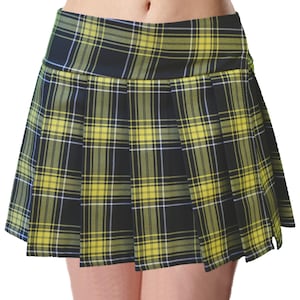 REGULAR MINI Skirt Plaid Pleated (Lemon)