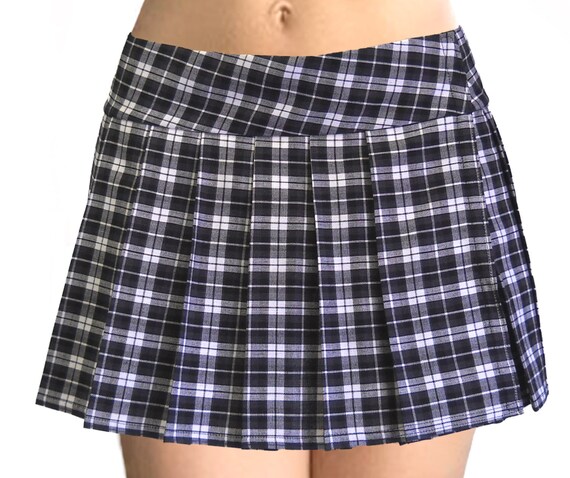 black and white plaid skirt plus size
