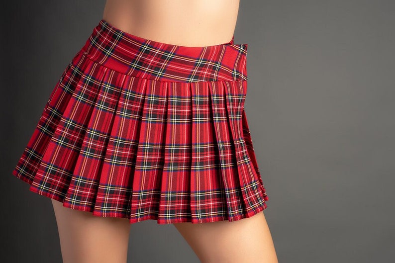 REGULAR MINI Skirt Plaid Pleated RedStewart image 1