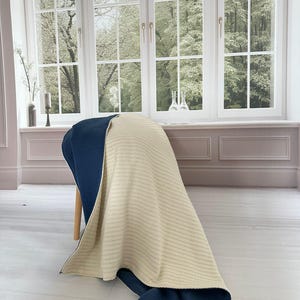 Organic Muslin Cotton Blanket: Reversible Twin Size Throw, 200x200cm