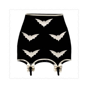 Goth Latex Halloween Bat Girdle/Suspender Skirt