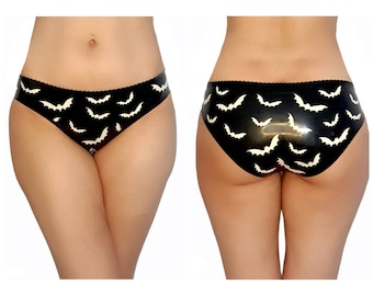 Goth Latex Bats Briefs Knickers