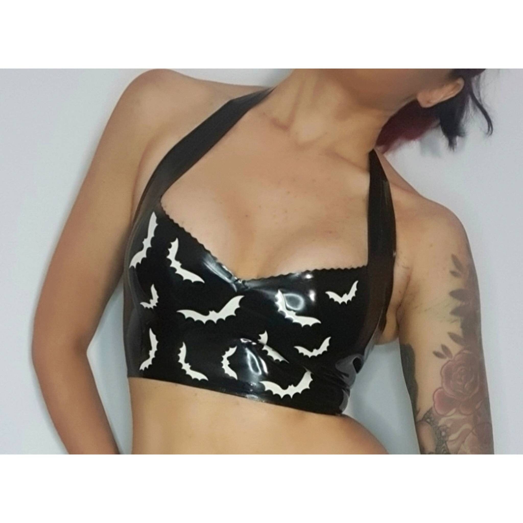 Goth Latex Halloween Bats Halter Top