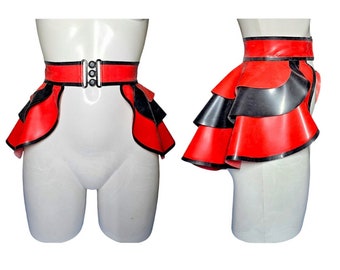 Latex 3 Layer Peplum Skirt Belt