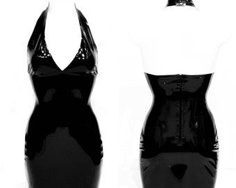 Basic Latex Halterneck Dress