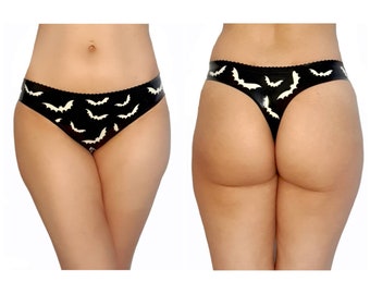 Goth Latex Halloween Bats Thong