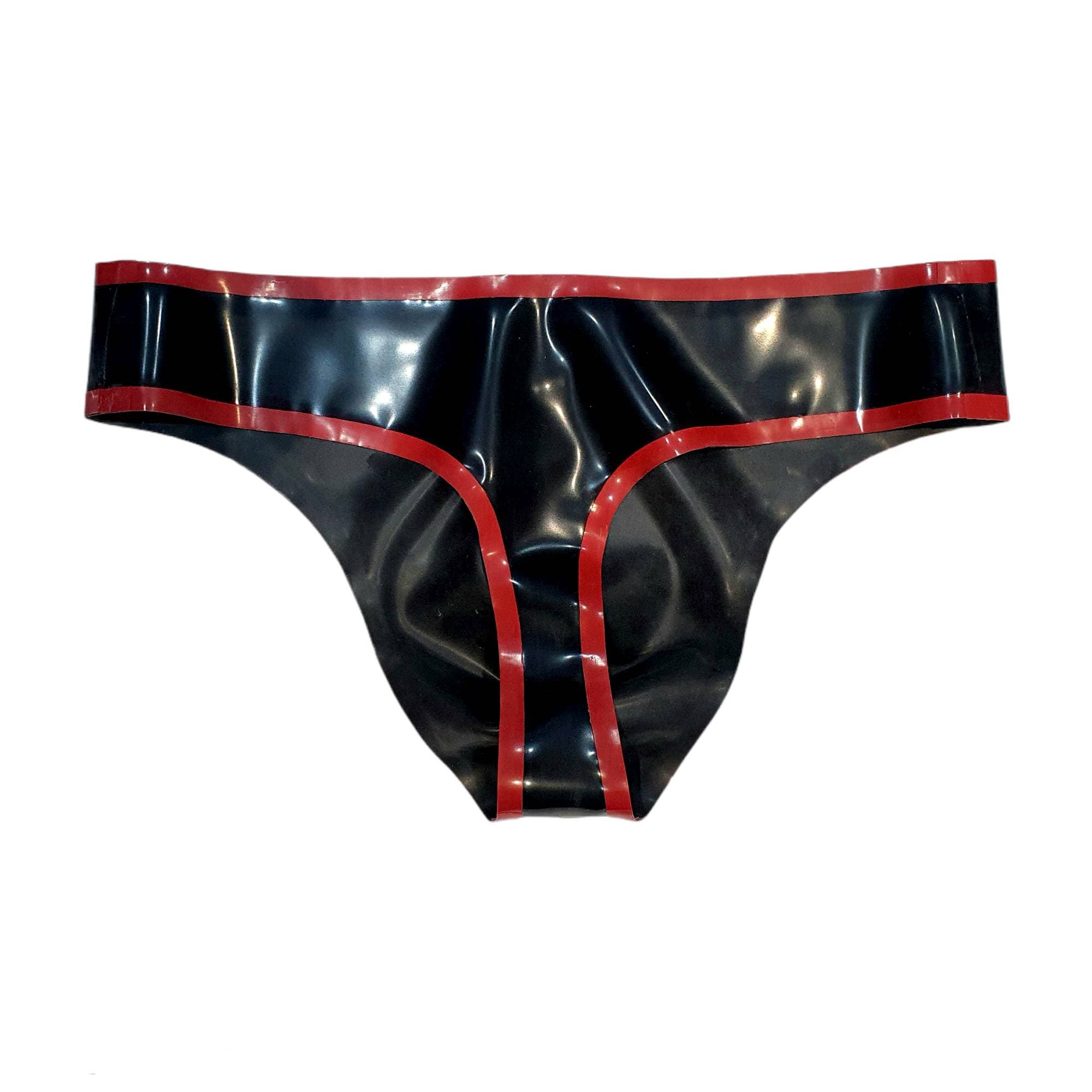 Mens Latex Thong With Trim Etsy Denmark