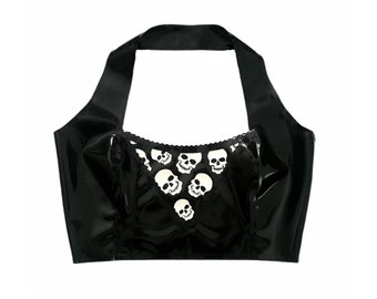 Goth Latex Skull Crop Top