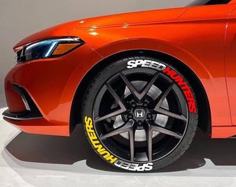SpeedHunters  Tire Stickers - Tire Lettering Kit – Premium Durable Decals 4 All Tires 8 pcs 1.25 inch