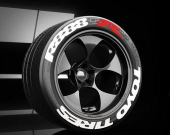ToyoTires R888R Tire Stickers - Tire Lettering Kit – Premium Durable Decals 4 All Tires 8 pcs 1.25 inch