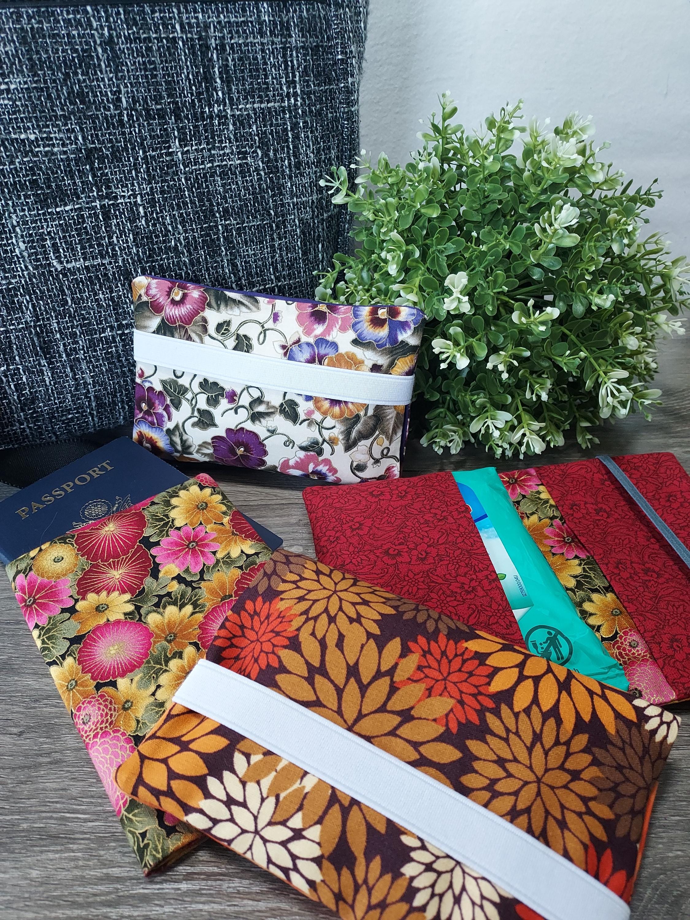 Travel Wallet - Passport or Wipes Holder for Travelers; Gift-ready; Colorful fabrics