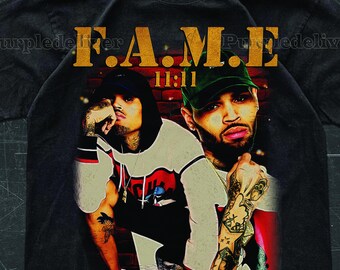 Chris Brown inspiriertes Shirt, 90er Jahre Vintage R&B Tee, F.A.M.E. Retro Shirt, Y2K Hip Hop Tees, Retro 90er Jahre Distressed T-Shirt, Unisex Kleidung