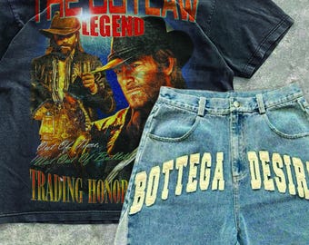 Graphic Vintage T-Shirt, The Outlaw Legend Streetwear Shirt, 90s Western Vintage Tee, Red Dead Parody, Unisex Clothing