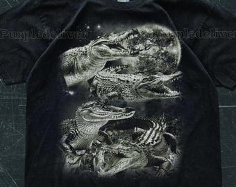 Alligator Vintage 90s Graphic Style Comfort Colors® Tshirt, Retro Crocodile Nature Faded Shirt, Crocodile Y2k Black Shirt, Distressed Tshirt