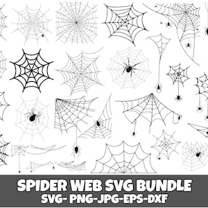 Halloween Spider Web SVG Bundle: Clipart, Silhouette, Cricut (Digital Download)