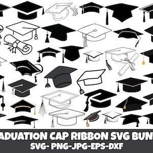 Graduation 2025 Cap SVG Bundle: Topper Designs, Clipart (Digital Download)