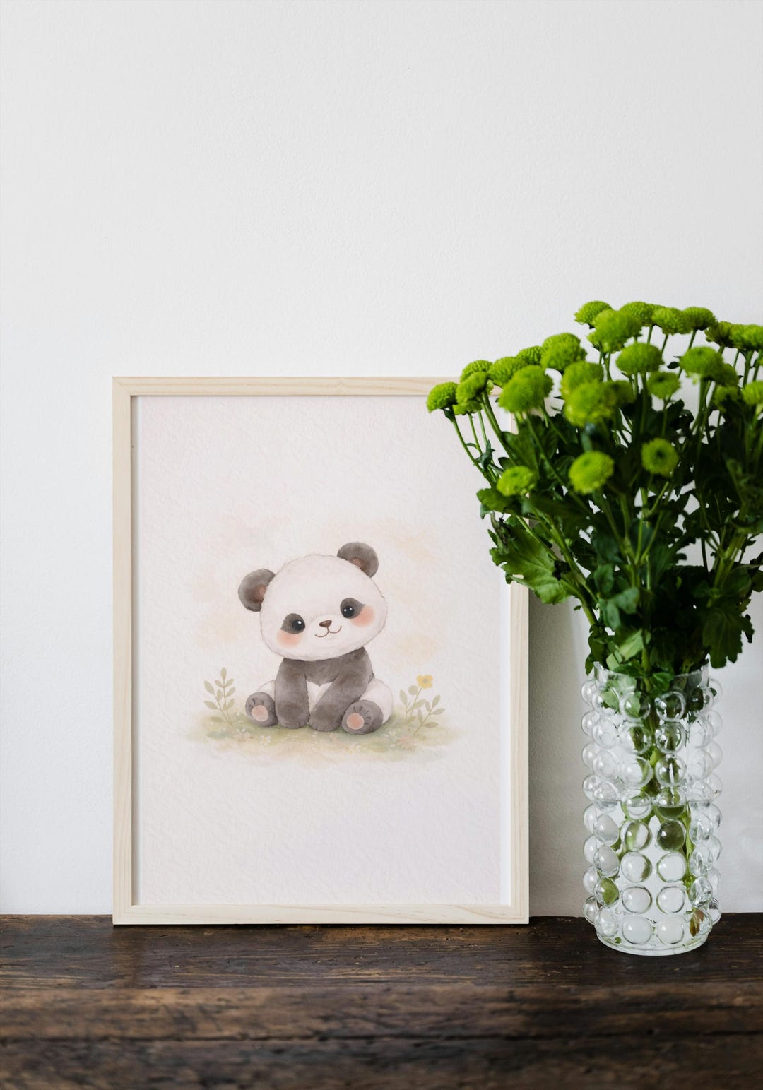 Baby Panda Nursery Poster | Watercolor Woodland Animal Wall Art, Framed ...