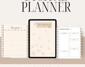 Digital planner, monthly planner, Ipad planner, Goodness planner, Cute beige planner, Notebook, Notability, daily planner, hyperlinked book