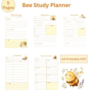 Student Study Planner Printable PDF Set | Cornell Notes Template | Exam Planner | Weekly Study Plan | Study Session Planner | Semester Overv