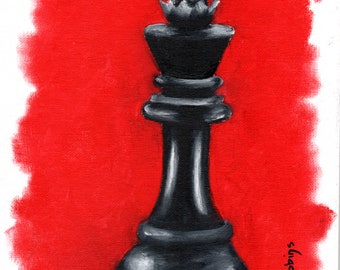 Chess Queen 1 Original Oil Painting