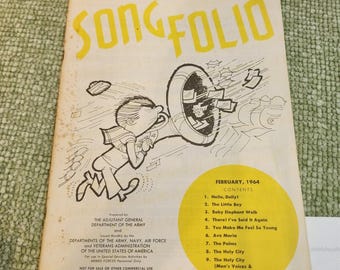 Folleto de partituras de las Fuerzas Armadas de 1964 / Militar, Ejército, Marina, VA