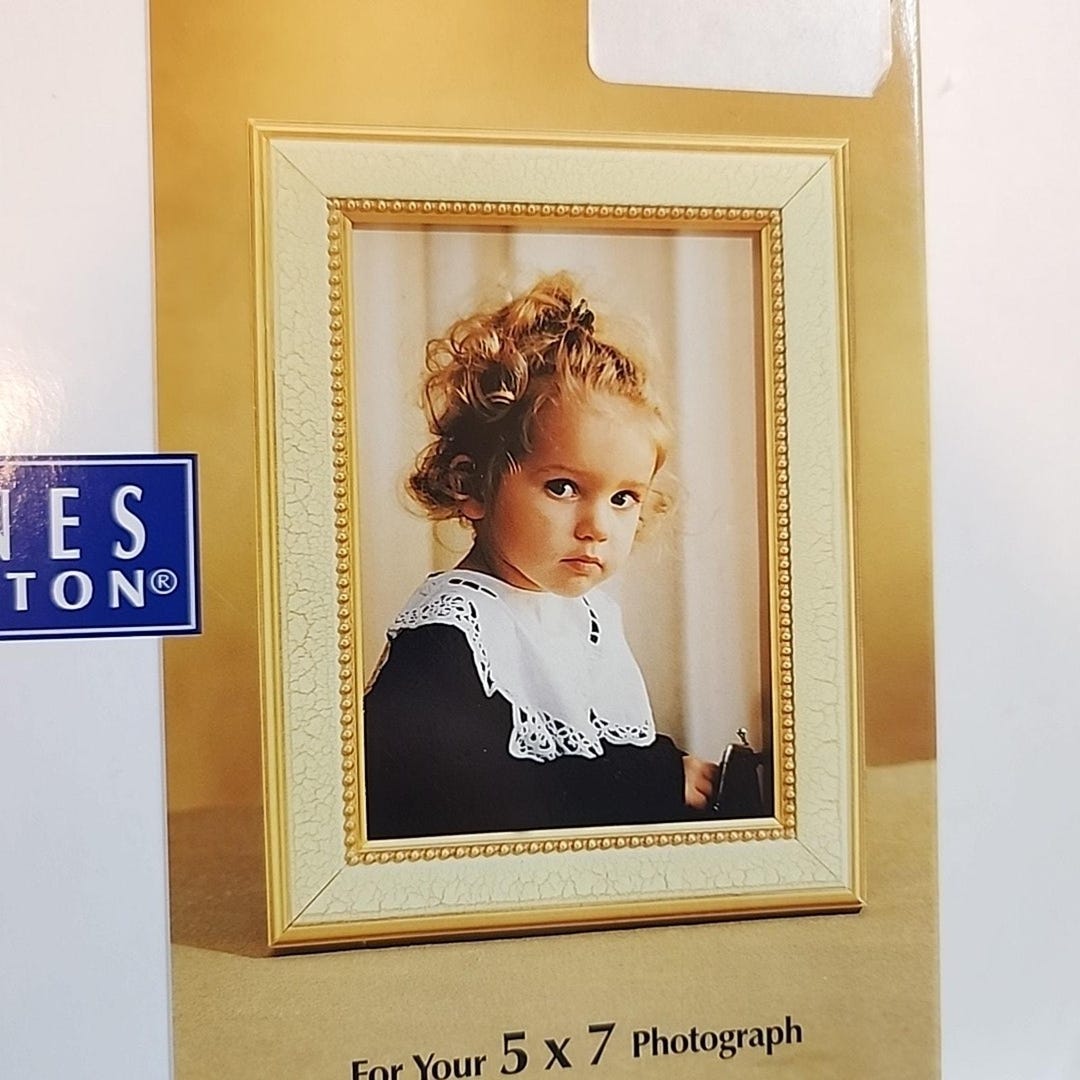 Vtg Burnes of Boston Wood Wickford Ivory Gold Finish Picture Frame 5x7 ...