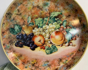 Vintage Daher metalen dienblad met fruitontwerp Made in England 12 dienblad