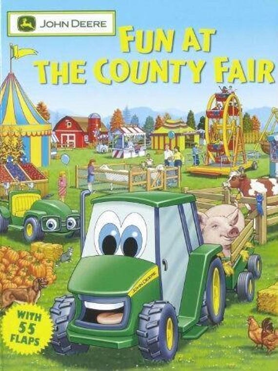 John Deere Kids Farm Friends Lift-a-Flap Board Book – Good Condition, 12 Pages