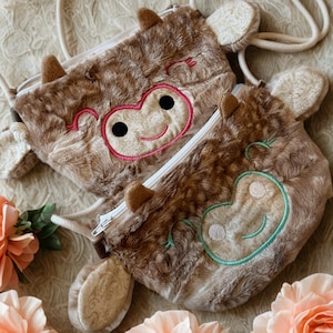 Little Girls Cow Purse, cow bag, kids purse, adjustable strap, mink fabric