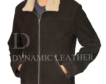 Men’s Rick Distressed Brown Suede Leather Jacket Inspired by Iconic TV Sheriff Style