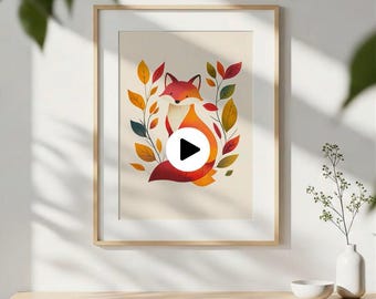 Mockup geanimeerde muurkunst: video met moderne lijst (psd en mp4)
