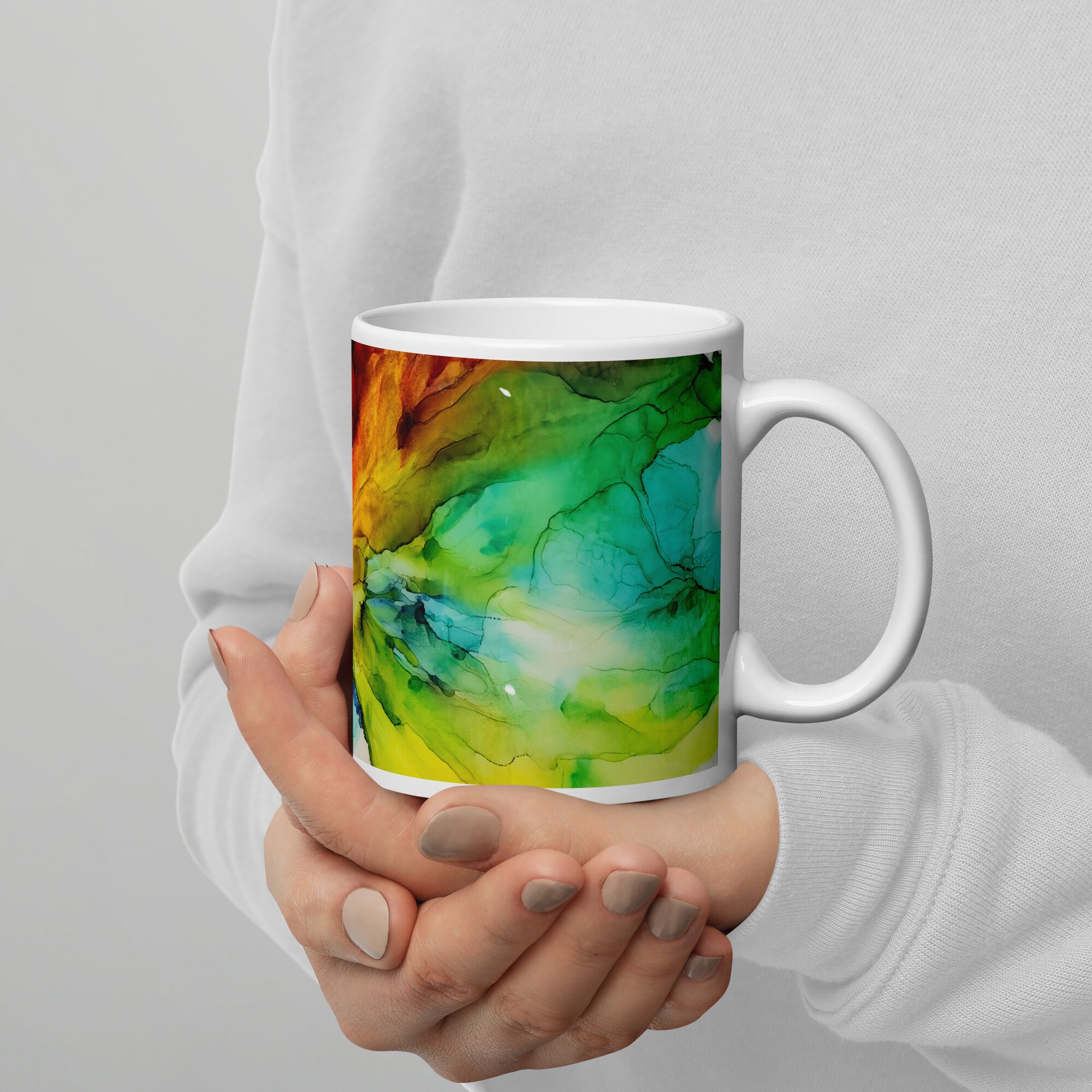Glossy Sublimated Art Mug Original Art Coffee Mug Ceramic Art Mug