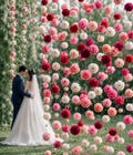 DIY 60 Piece Floating Flower Garland Kit, Flower Hanging Floral Backdrop, floating flowers, birthday decorations, wedding backdrop product logo