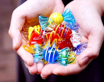 Glass Candy Figures, Halloween Decoration, Multi-Color Glass Art, Table Decoration Home Decor