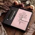 Birth Month Flower Journal,Custom Leather Notebook Gift Set with Pen,Personalized Floral Diary, Birthday Gift ,Graduation Gifts,Teacher Gift product logo
