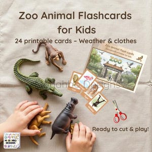 Printable Zoo Animals Flashcards for Toddlers & Preschoolers | Kids Animal Learning Cards | Educational Vocabulary Development