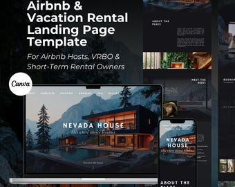 Airbnb Website Template Canva: Vacation Rental Landing Page