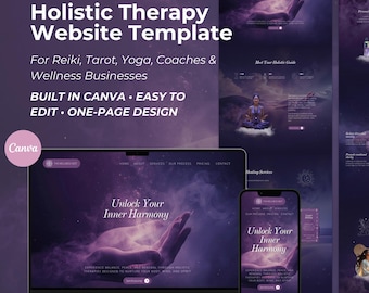 Canva Website Template: Reiki & Wellness Landing Page