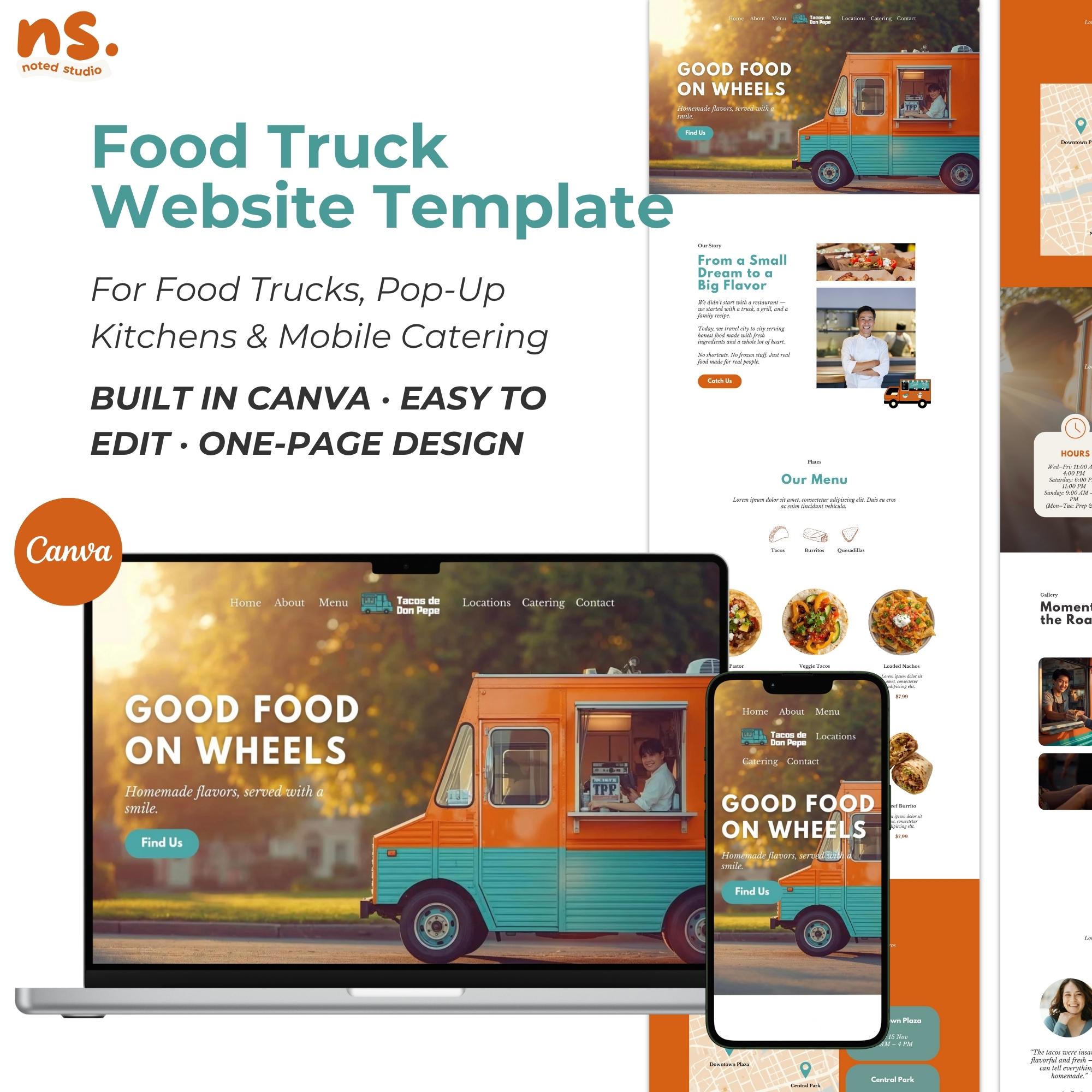 Food Truck Website Template Canva Editable Landing Page Etsy