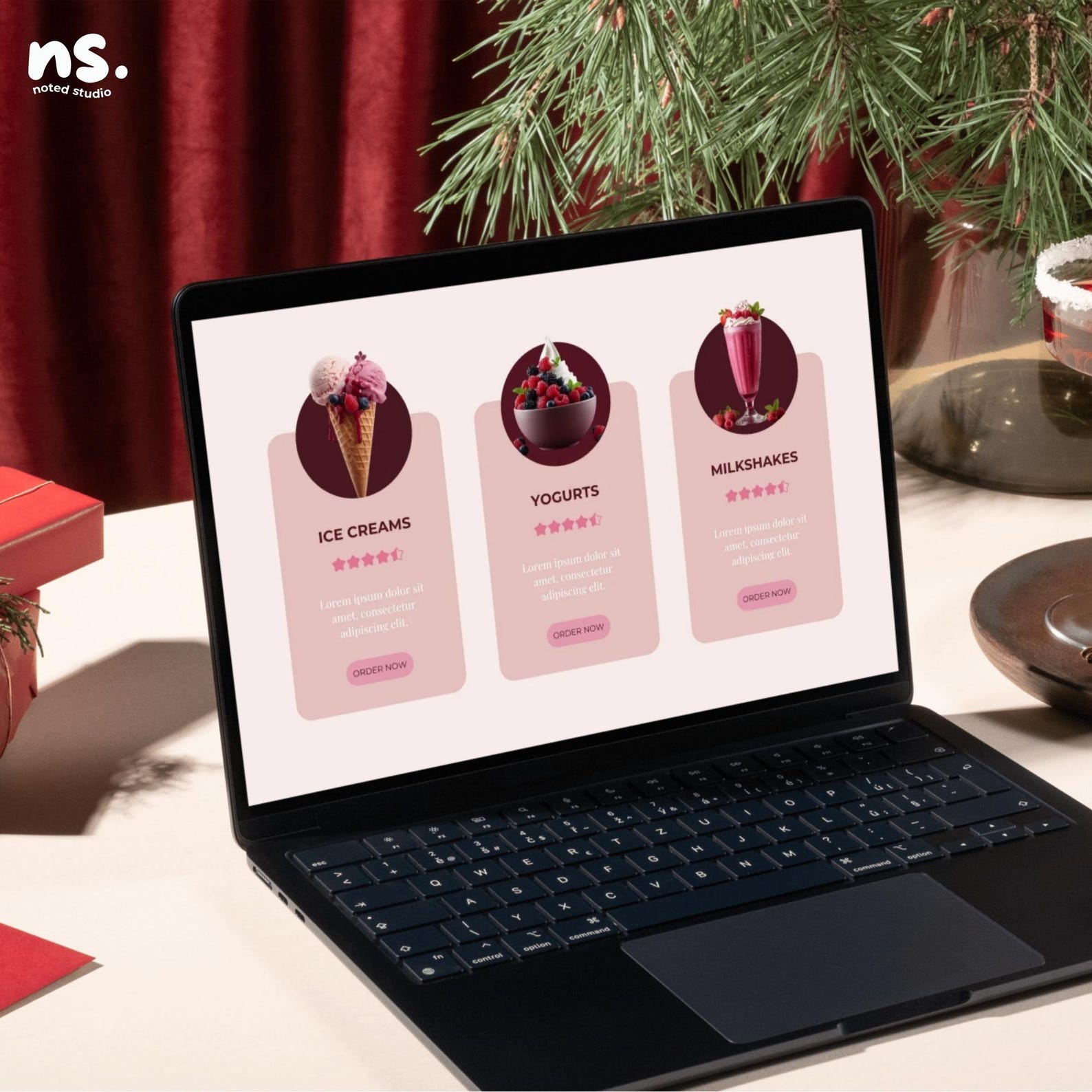 Ice Cream Shop Website Template Canva Editable Gelato Landing Page Etsy