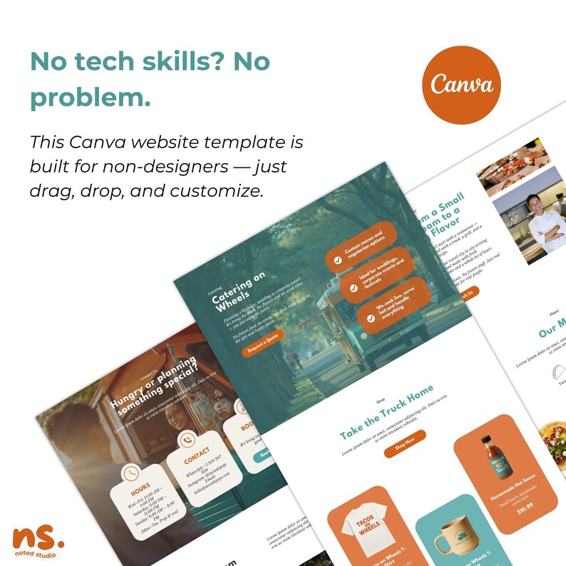 Food Truck Website Template Canva Editable Landing Page Etsy