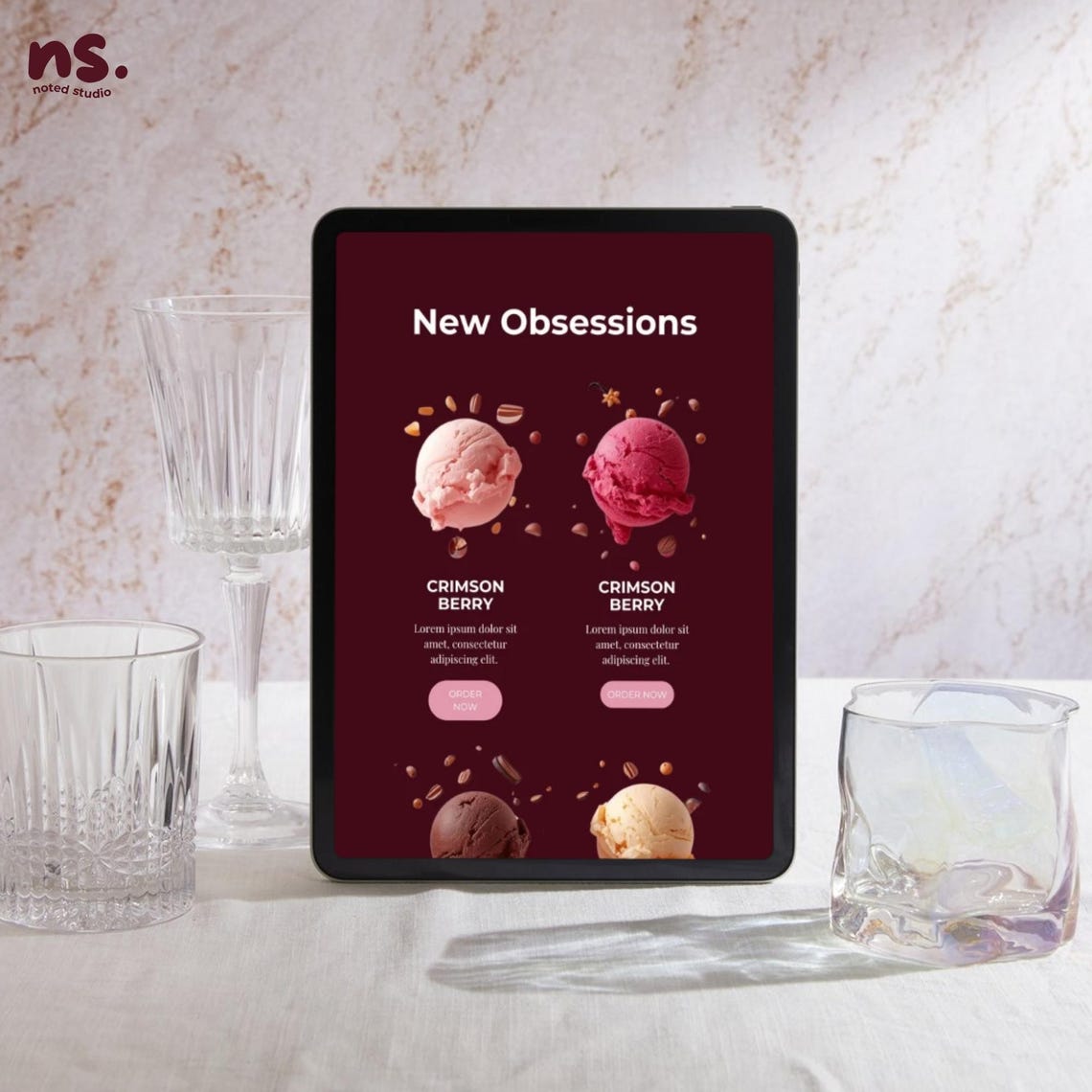Ice Cream Shop Website Template Canva Editable Gelato Landing Page Etsy