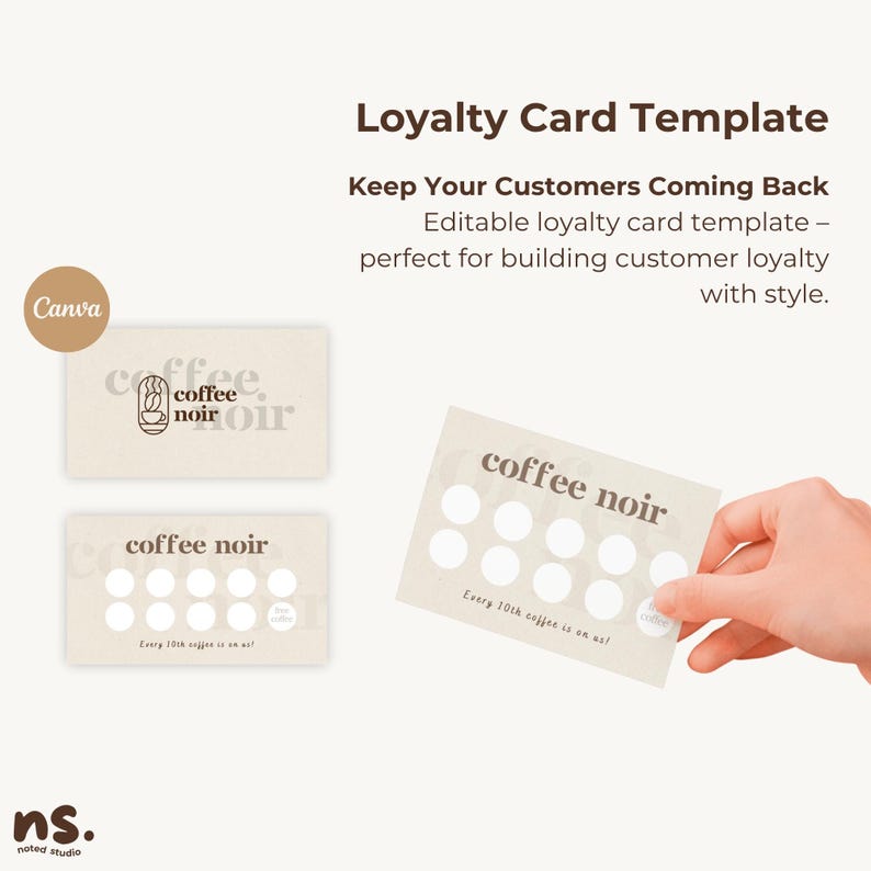 Coffee Shop Canva Website Bundle: Café Menu & Loyalty Card Templates image 4