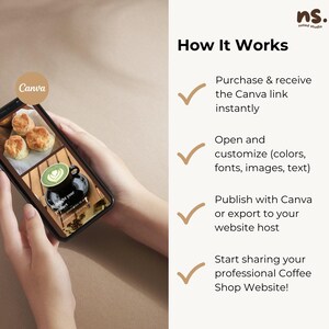 Coffee Shop Canva Website Bundle: Café Menu & Loyalty Card Templates image 10